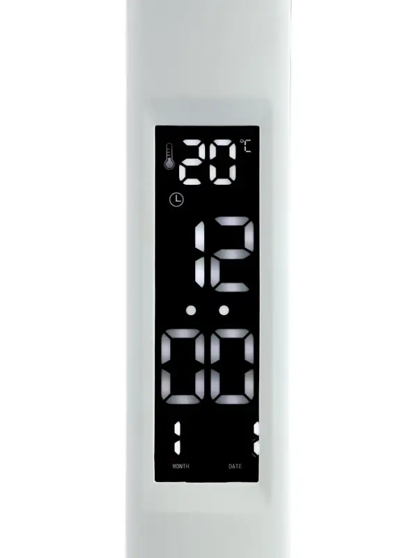 Лампа настольная светодиодная, часы, календарь, термометр, 3 режима, USB, 12&times;17&times;34 см, белая
