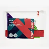 Набор геометрический малый ErichKrause Reef: линейка, угольник, транспортир, МИКС