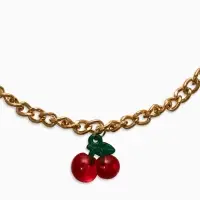 Цепь с подвесами "Вишня", цветная в золоте