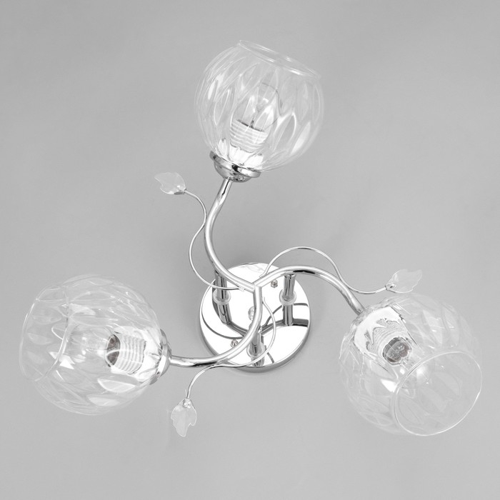 Люстра потолочная Дебра 3х40Вт Е27 Хром 46x46x22 см Люстра потолочная Дебра 3х40Вт Е27 Хром 46x46x22 см