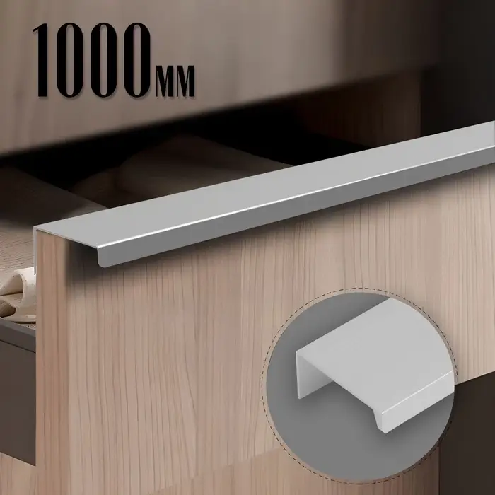 Ручка профильная мебельная торцевая CAPPIO RT001CP, L=1000 мм, м/о 960 мм, матовый хром