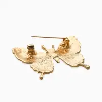 Брошь "Бабочка яркая", цвет зелёный в золоте