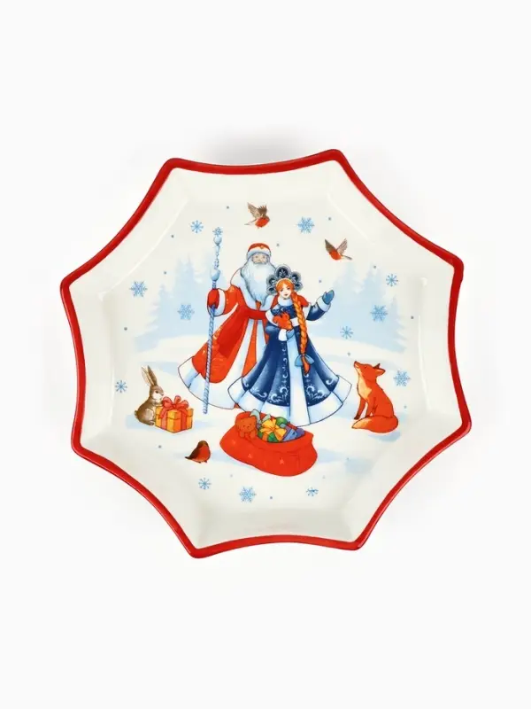 Блюдо новогоднее &laquo;Сказочного года&raquo;, 21&times;21&times;3 см, ручная работа