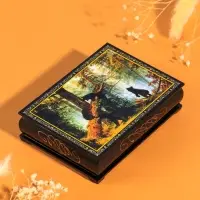 Шкатулка для украшений &laquo;Мишки в лесу&raquo;, 10&times;14 см, лаковая миниатюра
