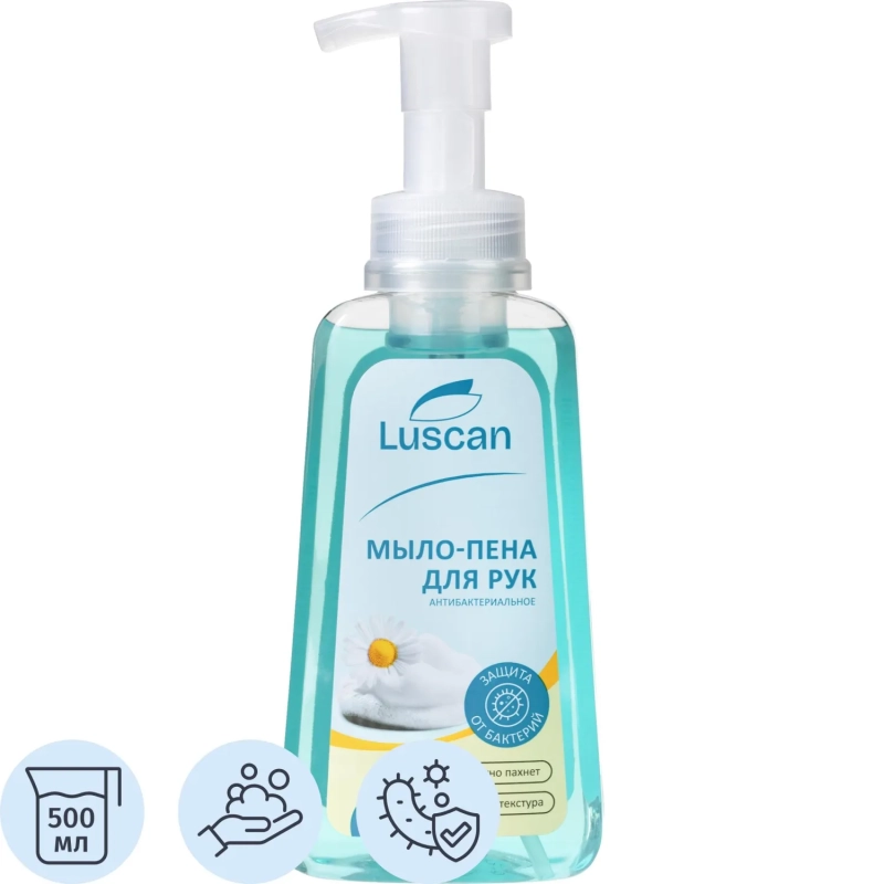 Мыло-пена жидкое Luscan антибактериальное 500мл с дозатором