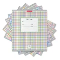 Тетрадь 12л кл ErichKrause Optima Нов.шотландка, мел кар., офсет, микс