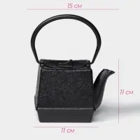 Чайник Доляна &laquo;Бокей. Этно&raquo;, 700 мл, с ситом, с эмалированным покрытием, индукция, чугун, чёрный