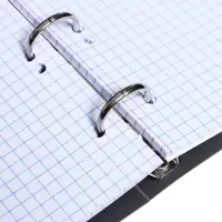 Тетрадь на кольцах Calligrata A5, 80 листов, в клетку, пластиковая обложка, блок офсет, серая