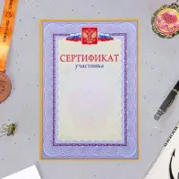 Сертификат участника «Символика РФ», бумага, А4