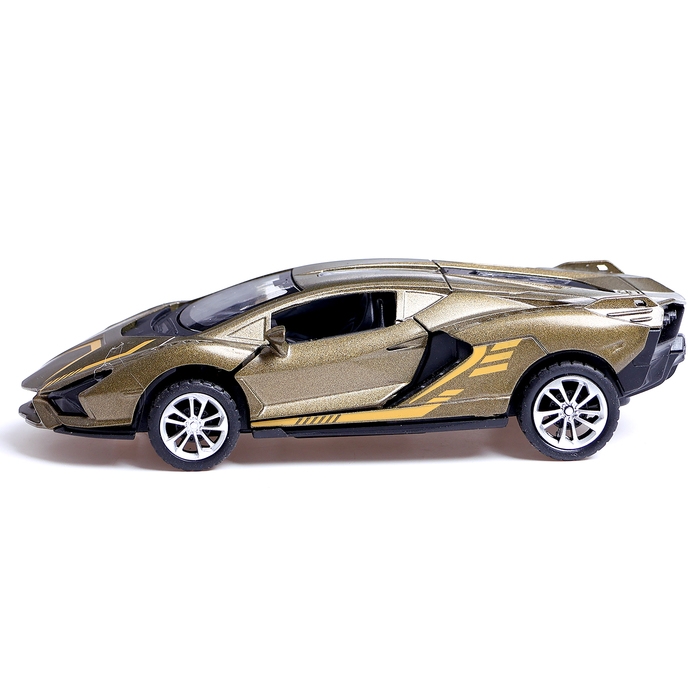 Машина металлическая «Купе», инерционная, 1:28, световые и звуковые эффекты, открываются двери, цвет зелёный