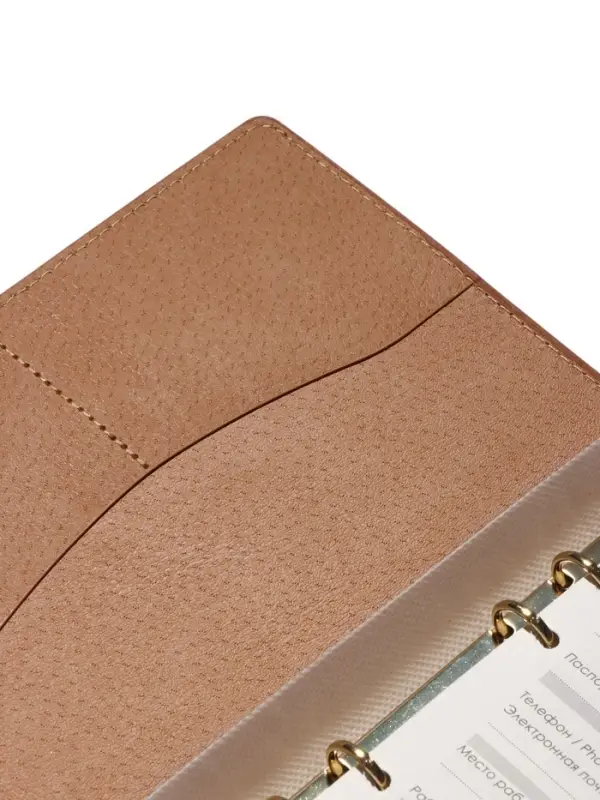 Органайзер на кольцах, C6, с хлястиком, 80л, линия, к/зам, Коричневый Органайзер на кольцах, C6, с хлястиком, 80л, линия, к/зам, Коричневый