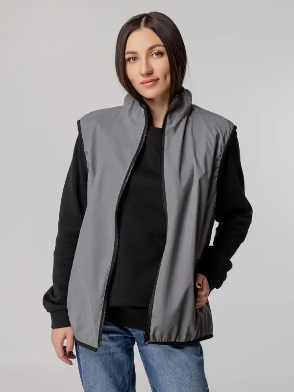 Жилет двусторонний Manifest из светоотражающей ткани, серый, размер XS/S