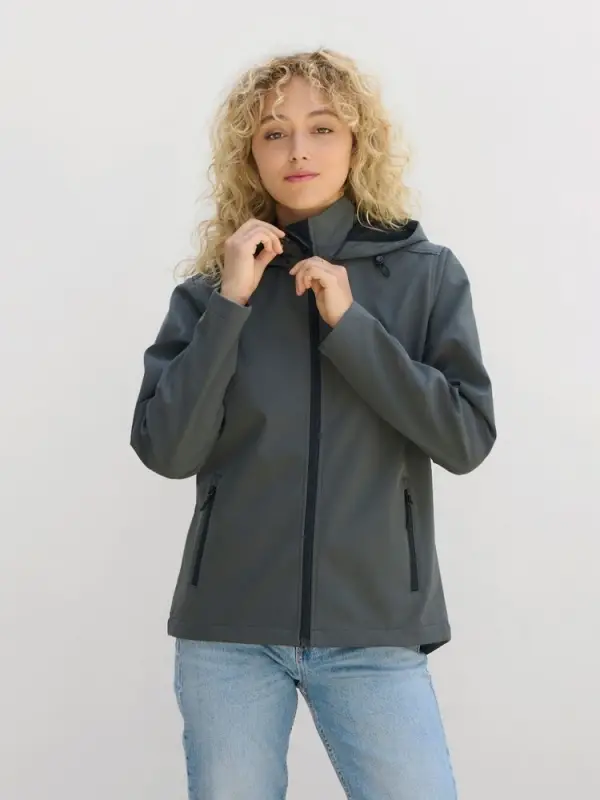 Куртка софтшелл с капюшоном женская Race Women, темно-синяя, размер L Куртка софтшелл с капюшоном женская Race Women, темно-синяя, размер L