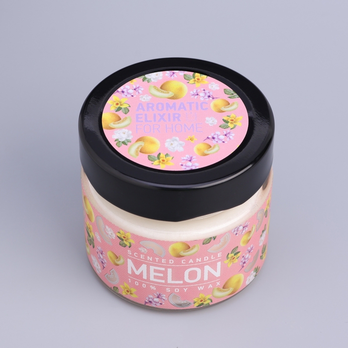 Свеча ароматическая в банке  Свеча ароматическая в банке "Сочная дыня", совый воск, 80 г