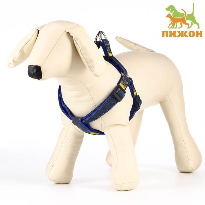 Шлейка Шлейка "Джинс", синий подклад, ширина 2 см, ОШ 45-70 см, ОГ 45-70 см