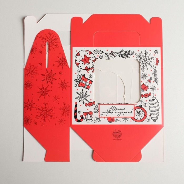 Коробочка для кексов «Время добрых подарков», 16 х 10 х 8 см, Новый год Коробочка для кексов «Время добрых подарков», 16 х 10 х 8 см, Новый год