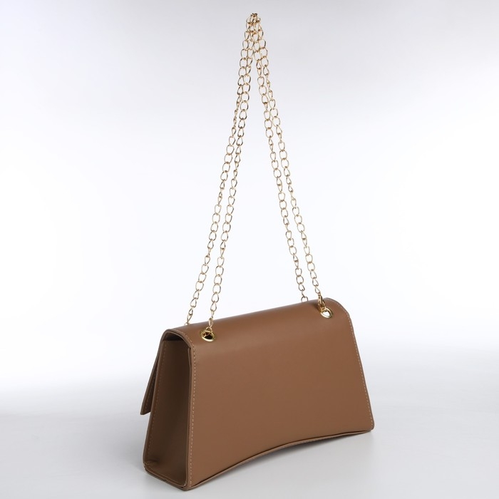 Сумка женская из искусственной кожи с клапаном, 26х16х9 см, коричневый цвет Сумка женская из искусственной кожи с клапаном, 26х16х9 см, коричневый цвет