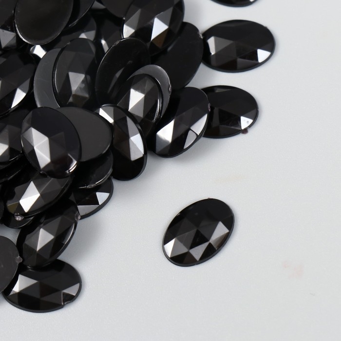 Декор для творчества пластик Декор для творчества пластик "Стразы овал. Полночь" набор 150 шт 1х1,4 см