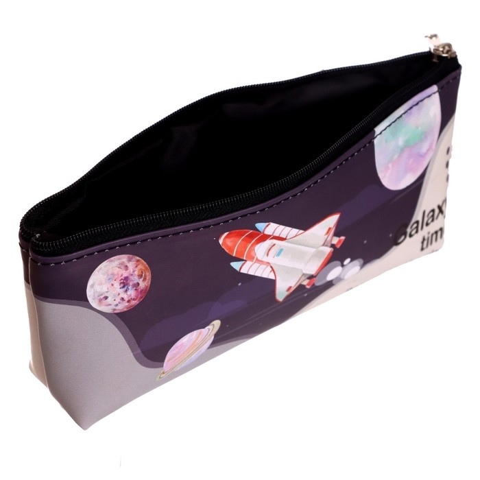 Пенал школьный на молнии, с подвеской, Пенал школьный на молнии, с подвеской, "Космонавт", МИКС