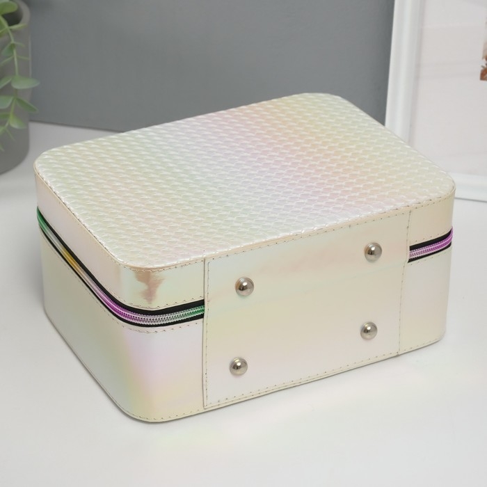 Шкатулка кожзам с зеркалом Шкатулка кожзам с зеркалом "Плетение" бежевая н-р 3 шт 19,4х12,5х8 22х16х9 11,5х24,5х18,5 см