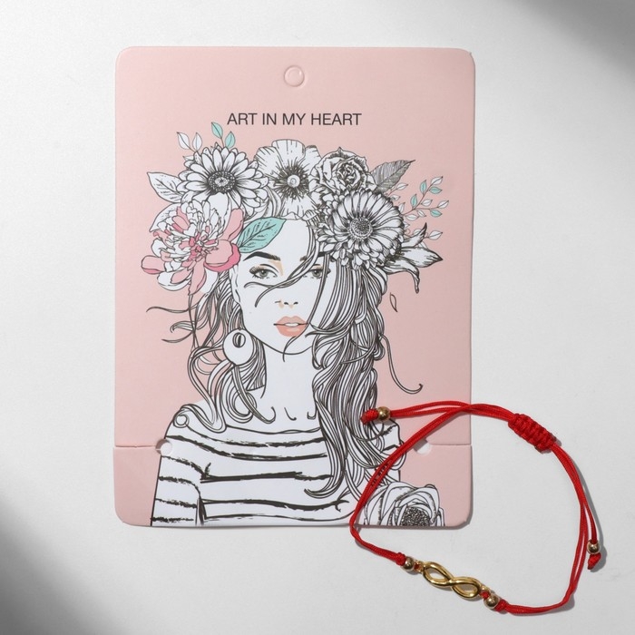 Браслет ассорти «Антистресс» девушка, цвет красный в золоте, d=6 см