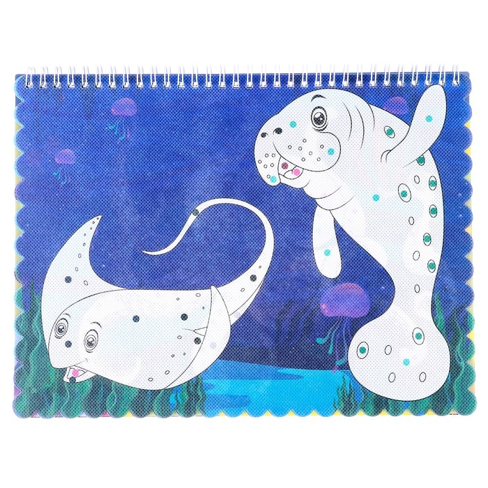 Книжка-раскраска многоразовая «Подводный мир» фломастеры 12 цв., 3D очки, бутылочка для воды Книжка-раскраска многоразовая «Подводный мир» фломастеры 12 цв., 3D очки, бутылочка для воды