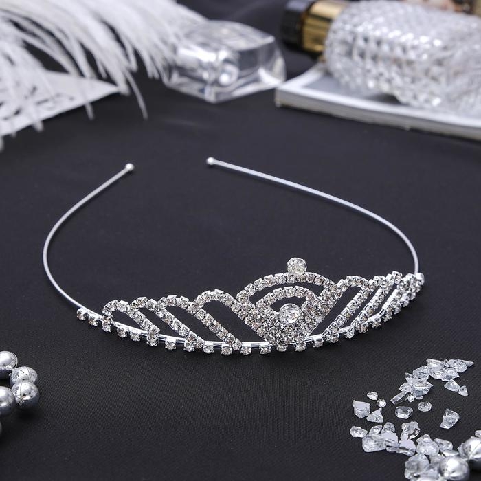 Диадема для волос Диадема для волос "Мерцание" корона, серебро