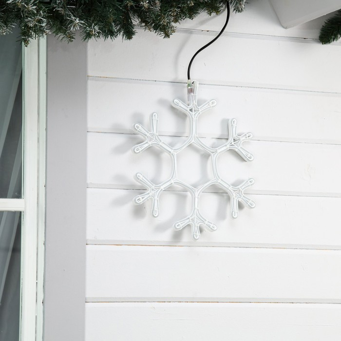 Неоновая фигура «Снежинка», 40 см, 360 LED, 220 В, свечение белое Неоновая фигура «Снежинка», 40 см, 360 LED, 220 В, свечение белое