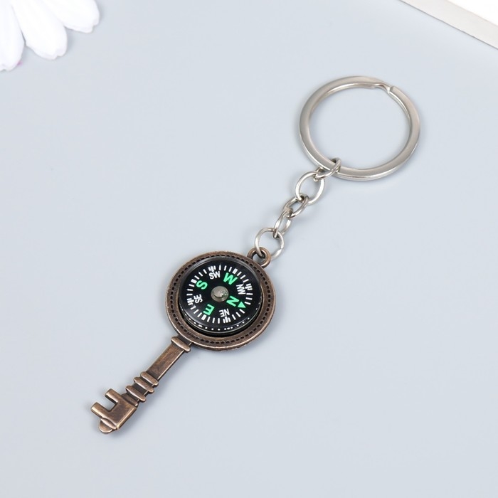 Брелок металл Брелок металл "Ключик с компасом" 2,5х0,5х5,8 см