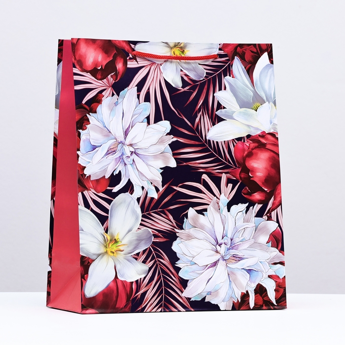 Пакет подарочный "Яркие цветы",  26 х 32 х 12 см