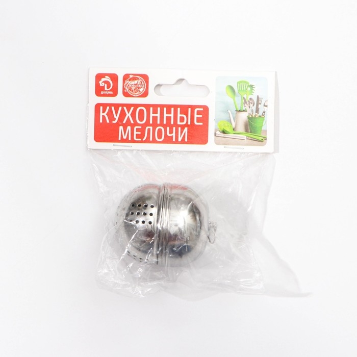 Ситечко для чая Доляна «Овальчик», 4×3,5 см, цвет серебристый Ситечко для чая Доляна «Овальчик», 4×3,5 см, цвет серебристый