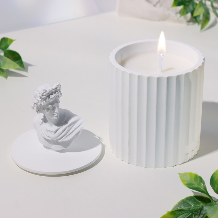 Свеча в бетоне ароматическая  Свеча в бетоне ароматическая "Апполон", лавандовый сад, 13х7 см, соевый воск, 160 г