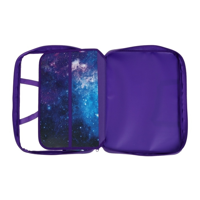 Папка для труда А4, 335 х 260 х 60 мм, с ручками текстиль, ПВХ, с наполнением 13 предметов, Calligrata, ПТР-111, "Ракета"