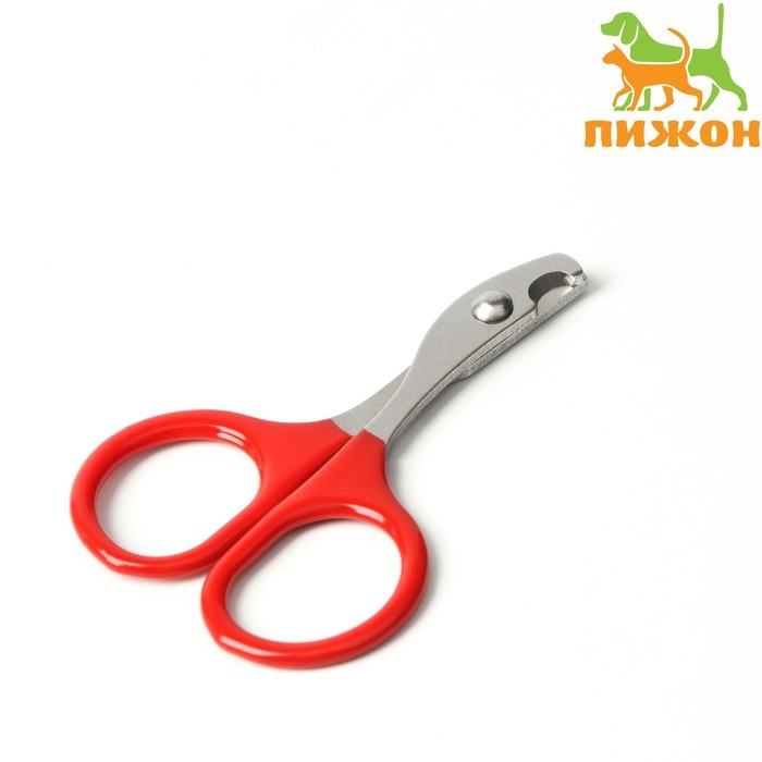 Ножницы-когтерезы с прорезиненными ручками, отверстие 6 мм, красные Ножницы-когтерезы с прорезиненными ручками, отверстие 6 мм, красные