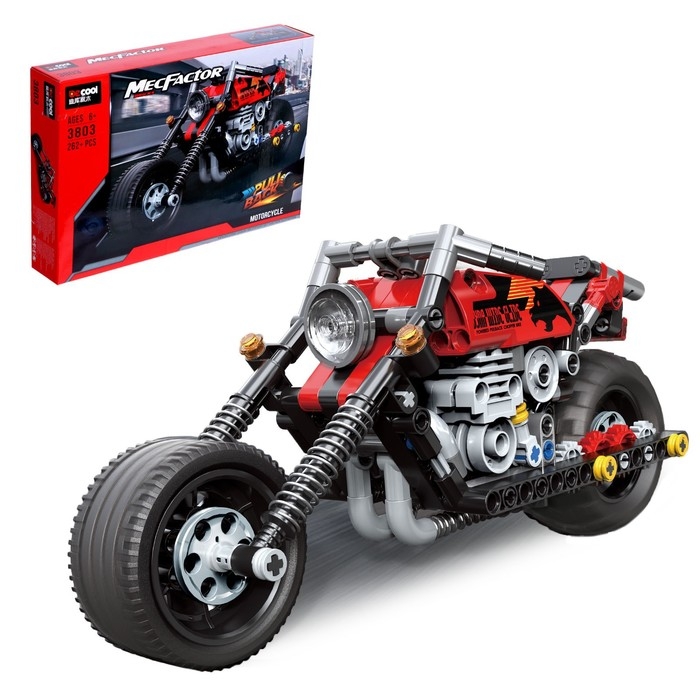 Конструктор с инерционным механизмом «Мотоцикл», 262 детали Конструктор с инерционным механизмом «Мотоцикл», 262 детали