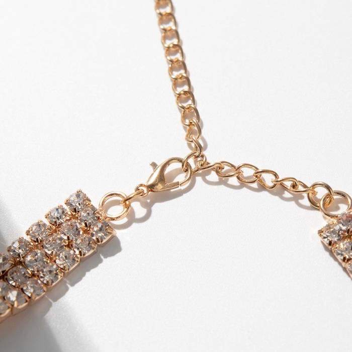 Чокер-колье «Капля» стразы, белый в золоте Чокер-колье «Капля» стразы, белый в золоте