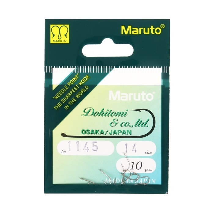 Крючки Maruto 1145, цвет Ni, № 14, 10 шт. Крючки Maruto 1145, цвет Ni, № 14, 10 шт.