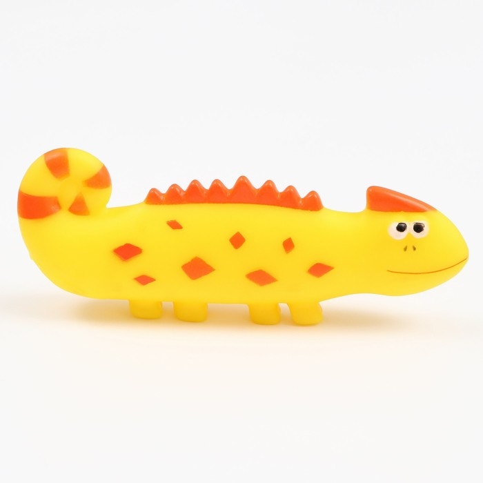 Игрушка пищащая  Игрушка пищащая "Хамелеон" для собак, 19 см, жёлтая