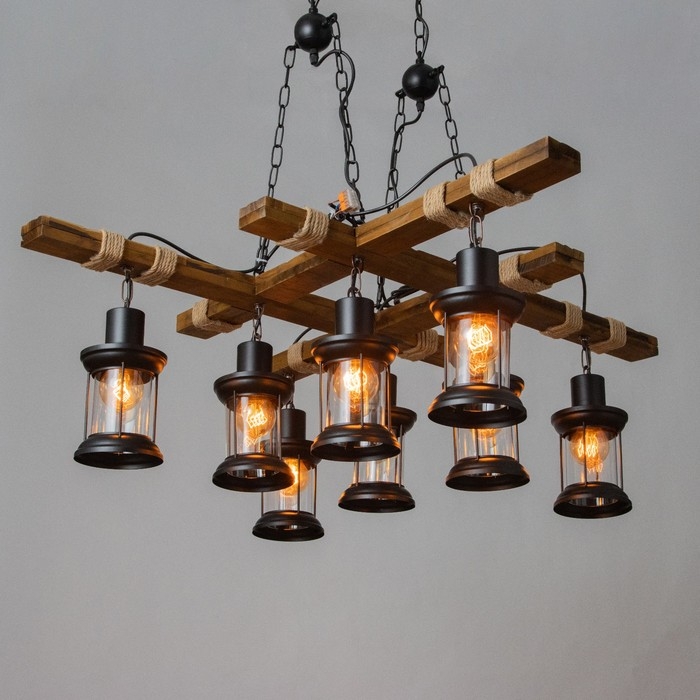 Люстра Люстра "Хольми" 8хЕ27 40Вт черный 68х68х100 см