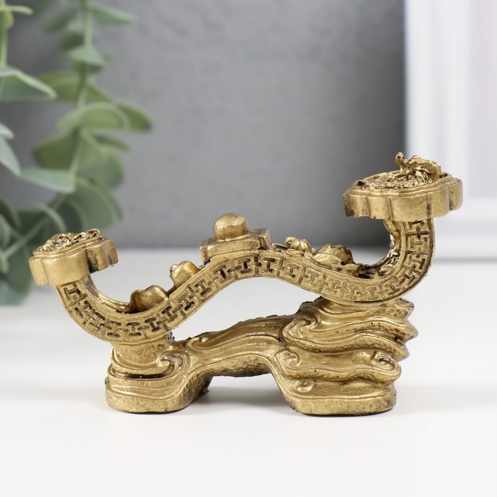 Нэцкэ полистоун под бронзу  Нэцкэ полистоун под бронзу "Жезл Жуи" 10х3,4х5,2 см