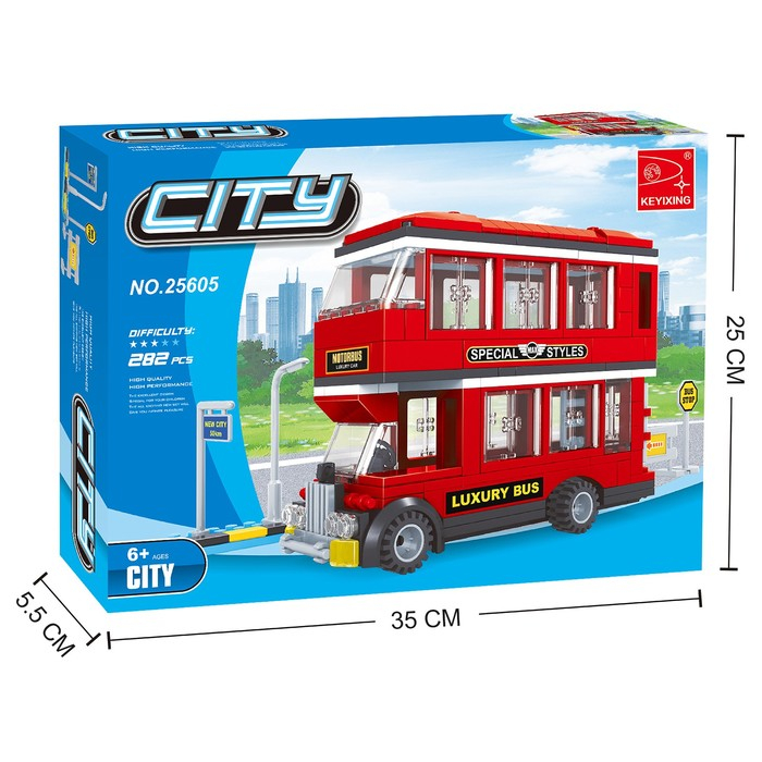 Конструктор «Двухэтажный автобус», 282 детали Конструктор «Двухэтажный автобус», 282 детали