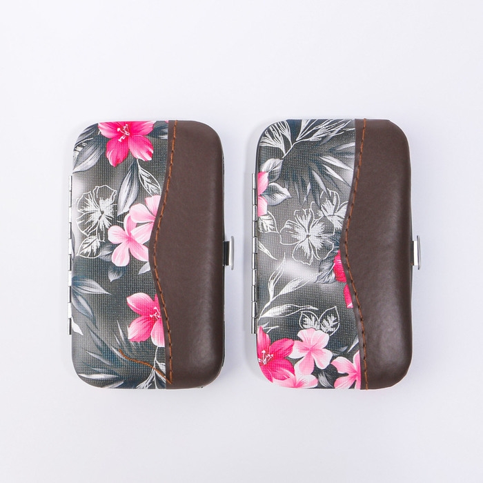 Набор маникюрный «Цветы», 7 предметов, в футляре, цвет МИКС Набор маникюрный «Цветы», 7 предметов, в футляре, цвет МИКС