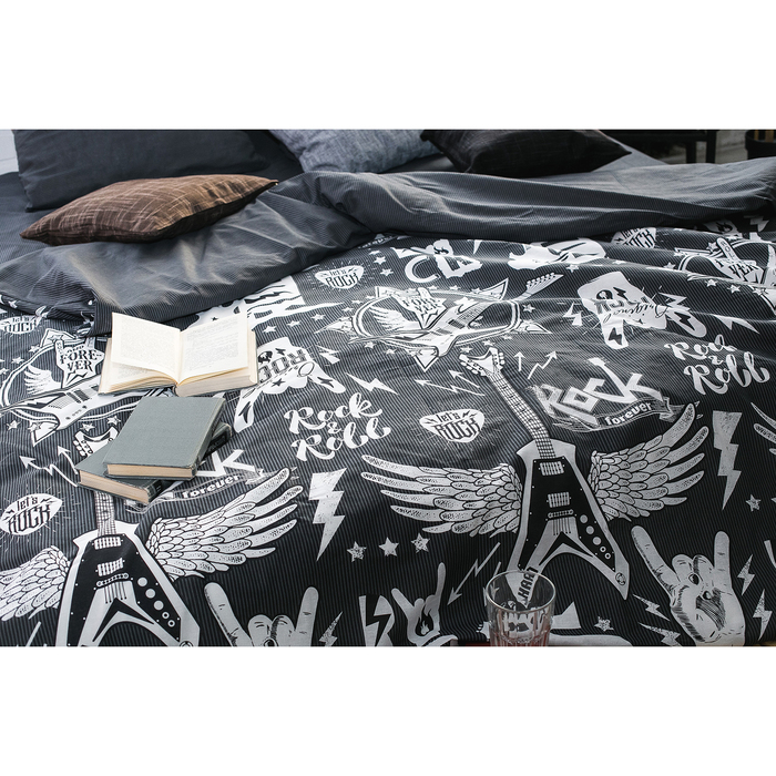 Постельное бельё Постельное бельё "Этель" 2 сп Rock&Roll 175*215 см, 200*220 см, 70*70 см -2 шт,100% хл, бязь 125 г/м2