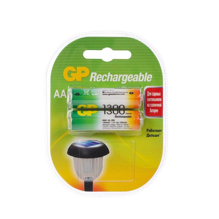 Аккумулятор GP, Ni-Mh, AA, HR6-2BL, 1.2В, 1300 мАч, блистер, 2 шт. Аккумулятор GP, Ni-Mh, AA, HR6-2BL, 1.2В, 1300 мАч, блистер, 2 шт.