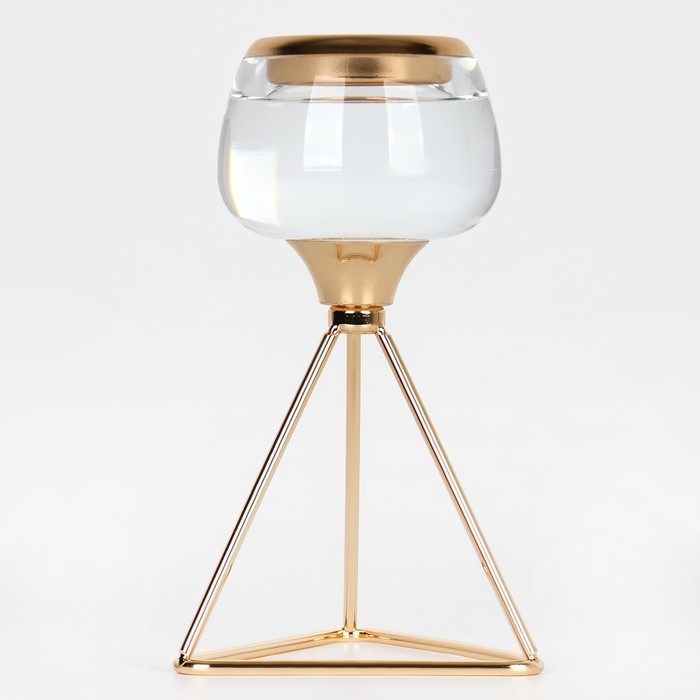 Подсвечник металл, стекло на 1 свечу «Изысканность» цвет золото 9.5 х 9.5 х 17 см Подсвечник металл, стекло на 1 свечу «Изысканность» цвет золото 9.5 х 9.5 х 17 см