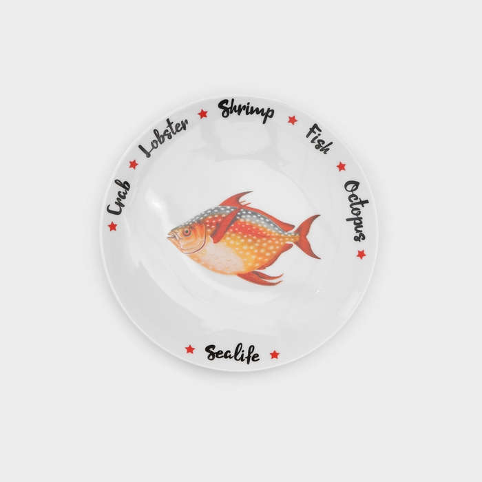Набор фарфоровых тарелок для пиццы Sealife, 7 предметов, рисунок МИКС Набор фарфоровых тарелок для пиццы Sealife, 7 предметов, рисунок МИКС