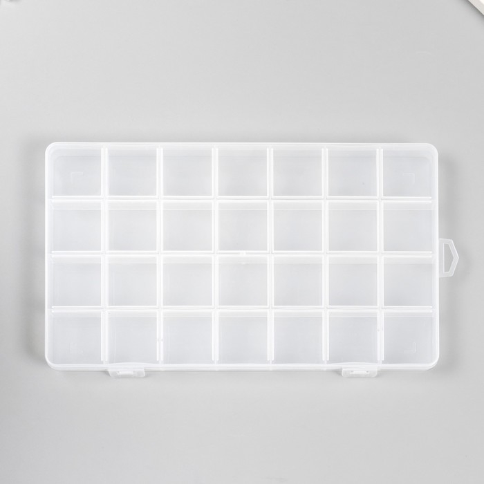 Шкатулка пластик для мелочей Шкатулка пластик для мелочей "Прямоугольная" 28 отделений 21х13х1,8 см