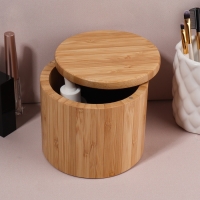 Органайзер для хранения «BAMBOO», с крышкой, раздвижной, d = 12 × 10,5 см, цвет коричневый
