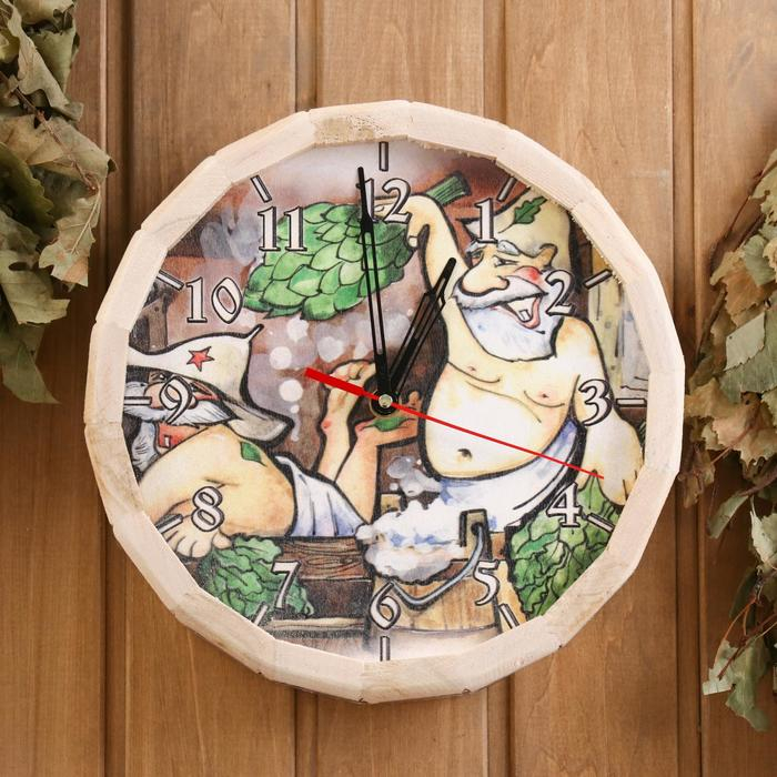 Часы банные  Часы банные "Друзья в парилке" с рисунком