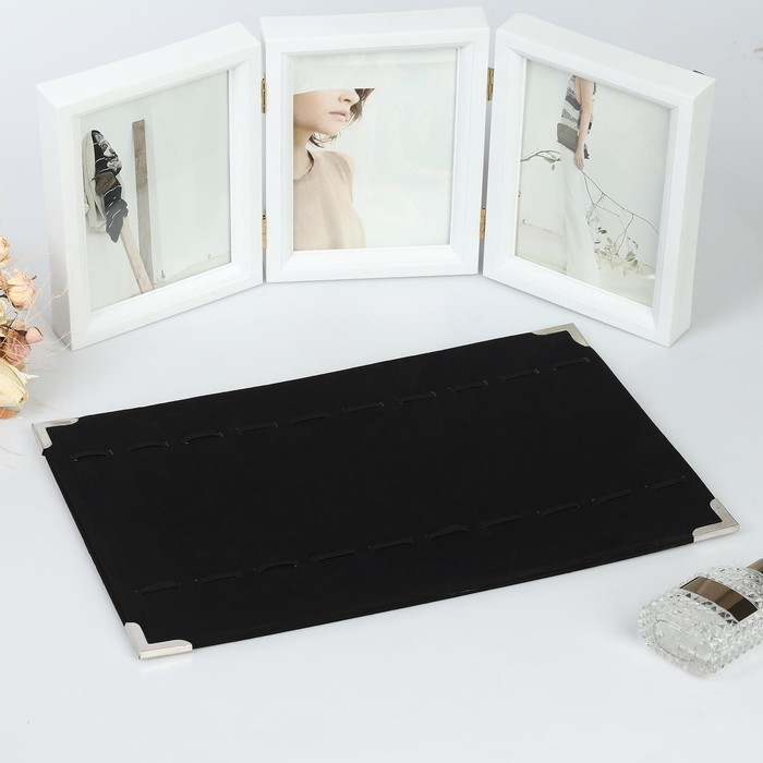 Подставка для украшений 10 отделений, 39&times;27&times;0,5, цвет чёрный